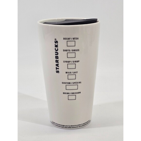 Starbucks Classic White & Green 12 Ounce Ceramic Coffee Cup Mug Tumbler 12 Oz - Picture 2 of 5